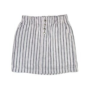 LOFT Vertical Striped Mini Skirt - White and Gray